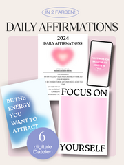Daily Affirmation Collage  - Rosa - digitales Produkt!